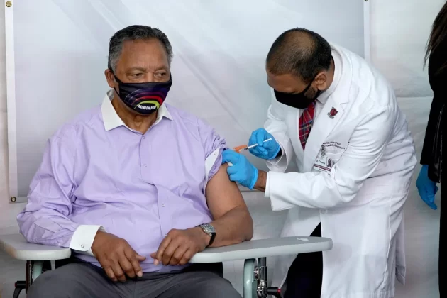 Jackson receives his first shot