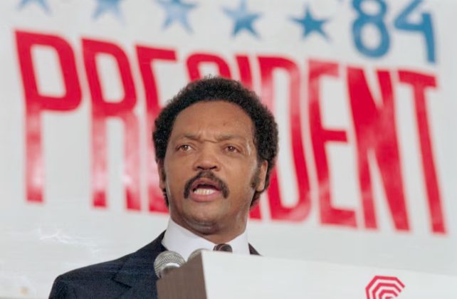 Jesse Jackson announces his candidacy for the Democratic presidential nomination on Nov. 3, 1983. | Bettmann/Bettmann Archive