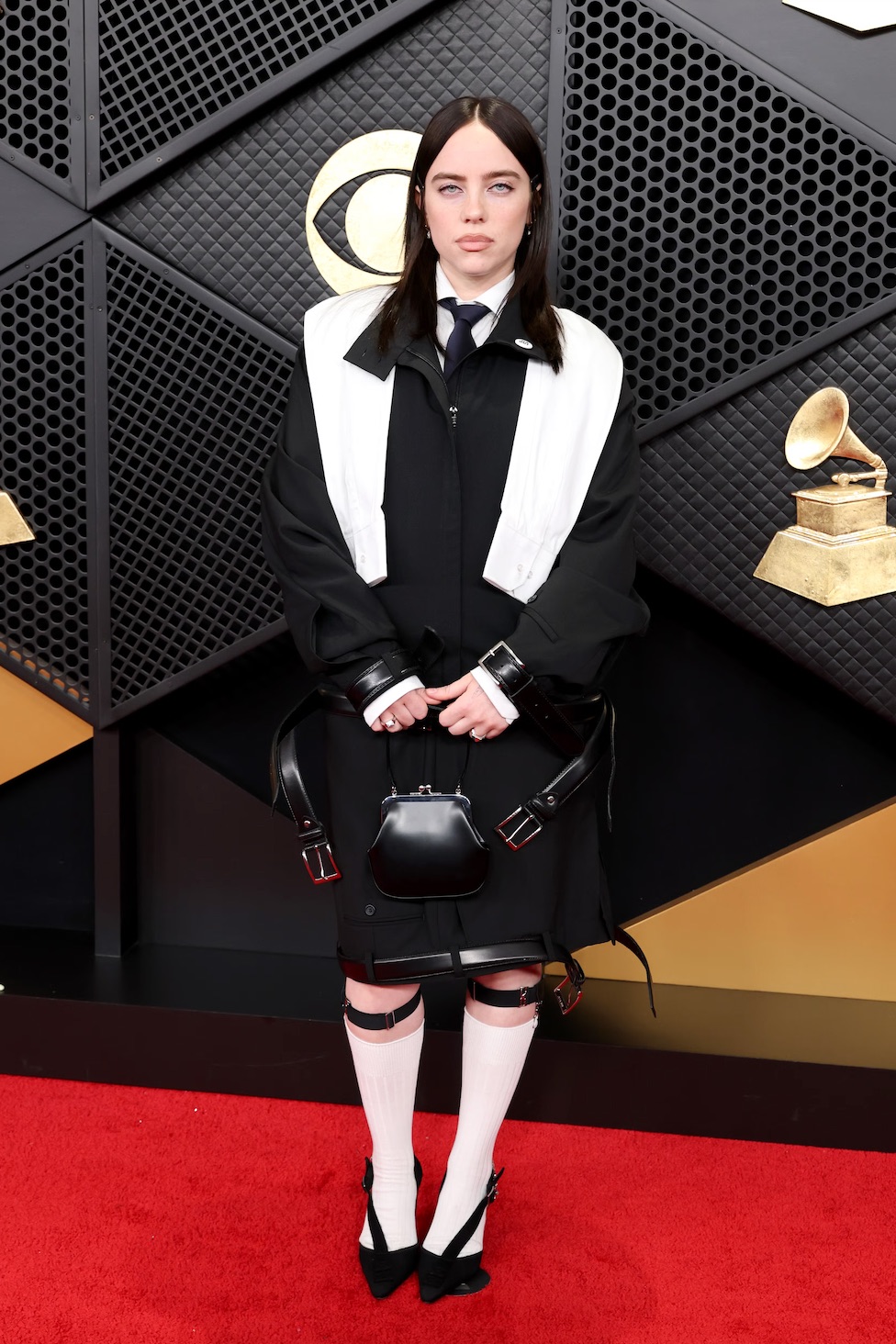 LOS ANGELES, CALIFORNIA – FEBRUARY 01: Billie Eilish arrives at the 68th GRAMMY Awards in a custom Hodakova outfit. The historic music industry event held at Crypto.com Arena on Sunday, February 1, 2026, in Los Angeles, California. | Amy Sussman/Getty Images