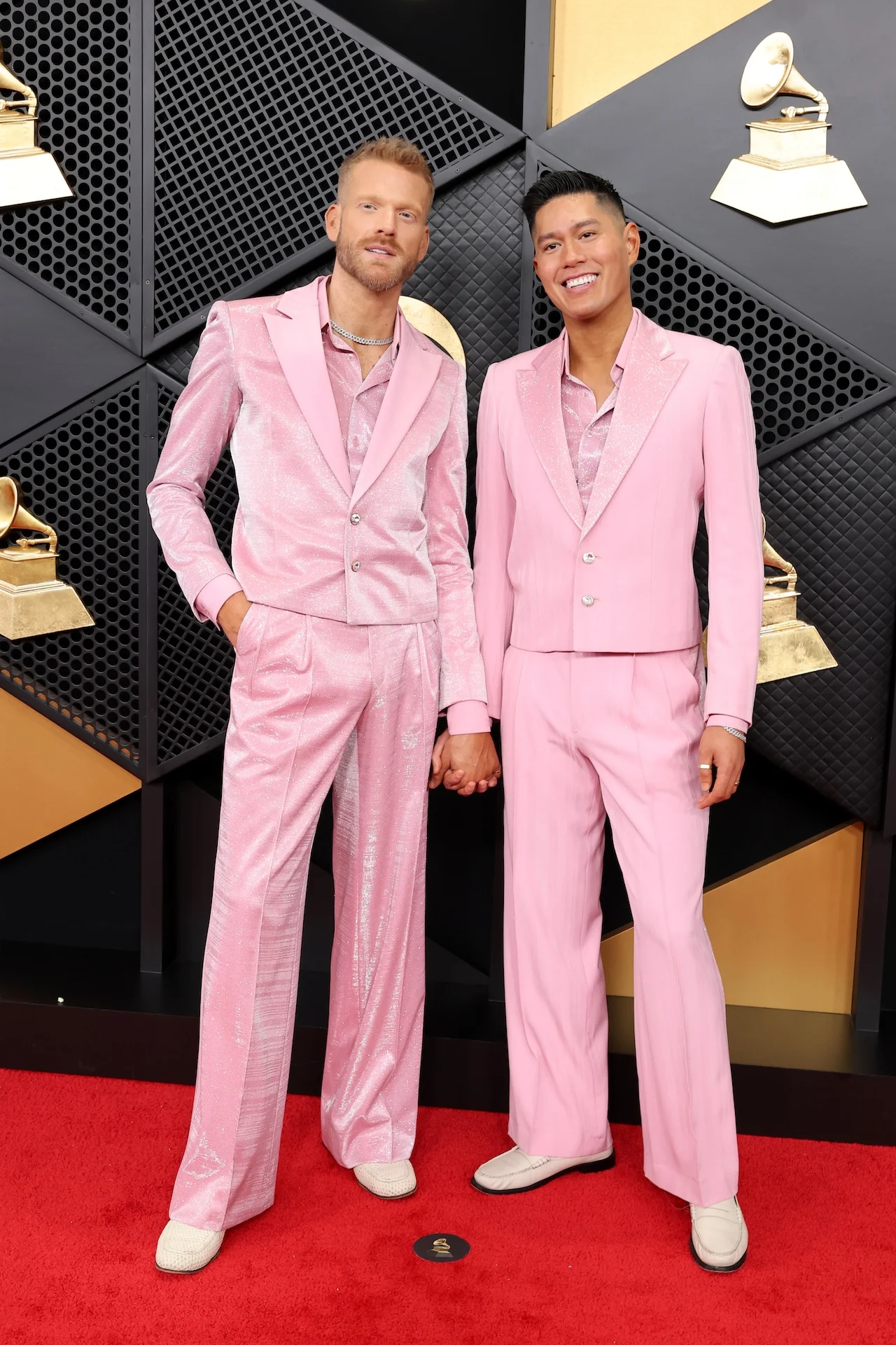 LOS ANGELES, CALIFORNIA – FEBRUARY 01: (L–R) Scott Hoying and Mark Hoying arrive at the 68th GRAMMY Awards. The historic music industry event held at Crypto.com Arena on Sunday, February 1, 2026, in Los Angeles, California. | Amy Sussman/Getty Images