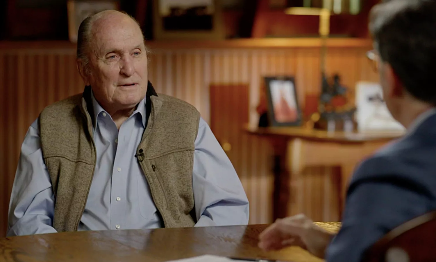 Robert Duvall on 'A Late Show with Stephen Colbert' in 2021. | CBS via Getty