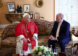 Pope Leo XIV Urges the Wealthy to Serve Justice in Historic Foreign Visit Pope Leo XIV meets with Prince Albert II of Monaco during a private meeting at the Prince's Palace as part of a one-day trip, in Monaco on March 28, 2026.