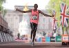 Kenyan Sabastian Sawe Breaks 2-Hour Barrier to Win London Marathon Sabastian Sawe celebrates crossing the line and winning with a new world record at the London Marathon on Sunday. Alex Davidson/Getty Images