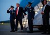 Trump Vows Retaliation After Iran Downed U.S. Military Helicopter Near Strait of Hormuz Helicopter, President Donald Trump steps off of Air Force One after landing at Morristown Airport on June 5, 2026 in Morristown, New Jersey.