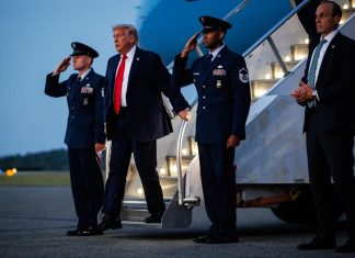 Trump Vows Retaliation After Iran Downed U.S. Military Helicopter Near Strait of Hormuz Helicopter, President Donald Trump steps off of Air Force One after landing at Morristown Airport on June 5, 2026 in Morristown, New Jersey.