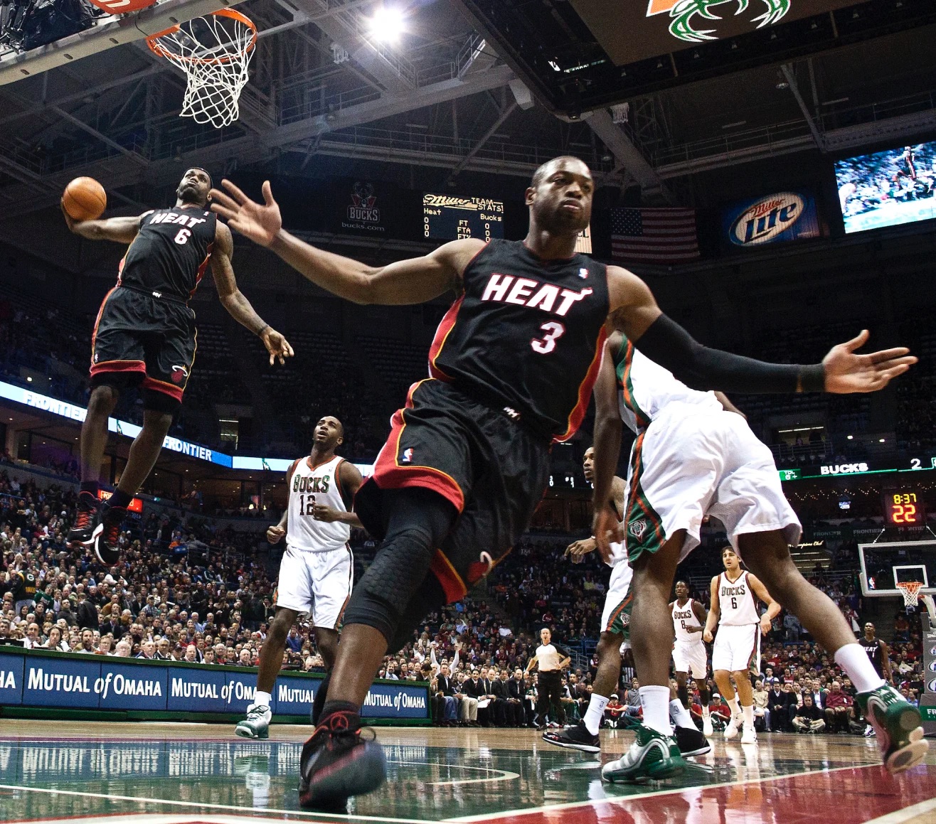 Wade reacts as James 