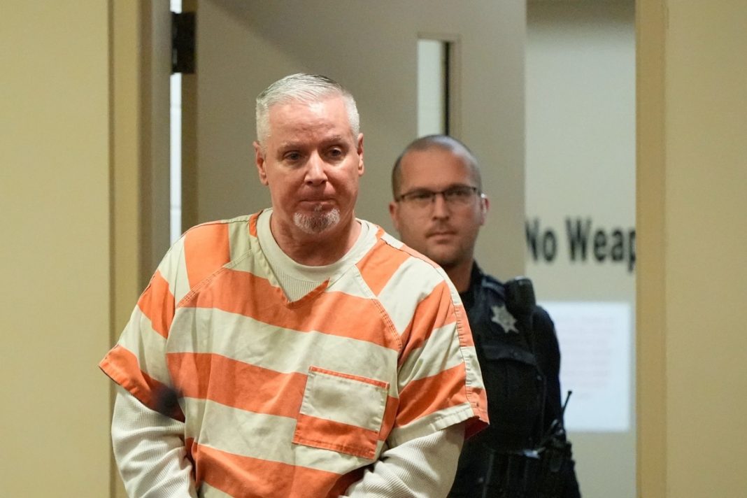 Colin Gray, the father of Apalachee High School shooting suspect Colt Gray, arrives to the courtroom at the Barrow County courthouse, Dec. 18, 2025, in Winder, Ga.
