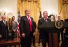 Trump Recounts Final Call With Lindsey Graham Hours Before Senator’s Death U.S. Senator Lindsey Graham, joined by President Donald Trump, delivers remarks during a White House celebration for the Clemson Tigers, the 2018 NCAA College Football National Champions, in Washington, D.C., on January 14, 2019. | Joyce N. Boghosian/White House