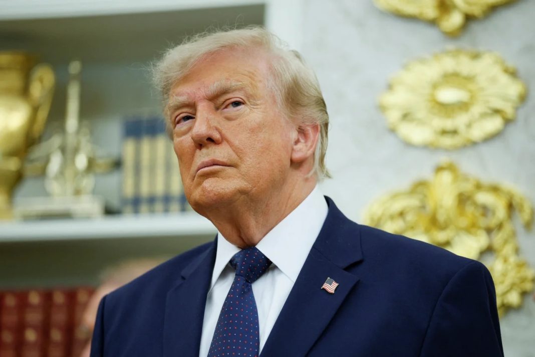 U.S. President Donald Trump speaks during an event marking the launch of “Trump Accounts” in the Oval Office at the White House in Washington, D.C.