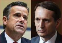 CIA Chief Pressed Russia to Withhold Intelligence From Iran, Reports Say CIA Director John Ratcliffe, left, held talks in Moscow with Russia's foreign intelligence chief, Sergey Naryshkin,