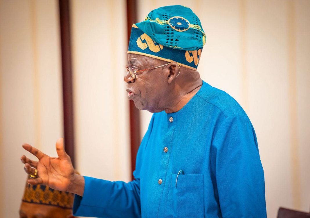 Nigerian President Bola Tinubu speaks during an undated public event in a photograph.
