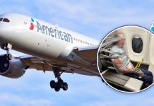 Unruly American Airlines First Class Passenger Restrained with Duct Tape by Fellow Passengers american airlines