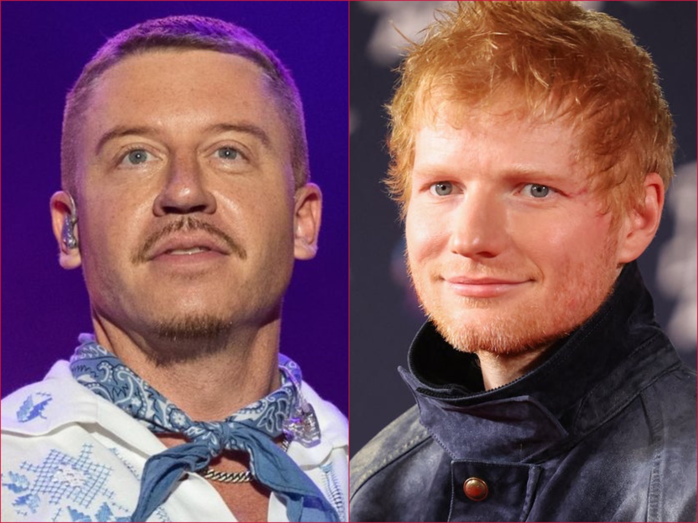Ed Sheeran, left, and Macklemore. 