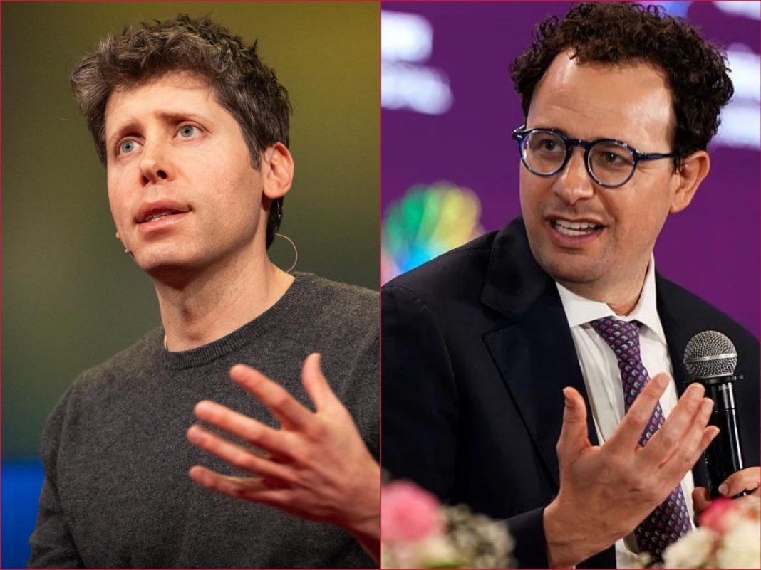 OpenAI chief executive Sam Altman, left, and Anthropic co-founder and chief executive Dario Amodei