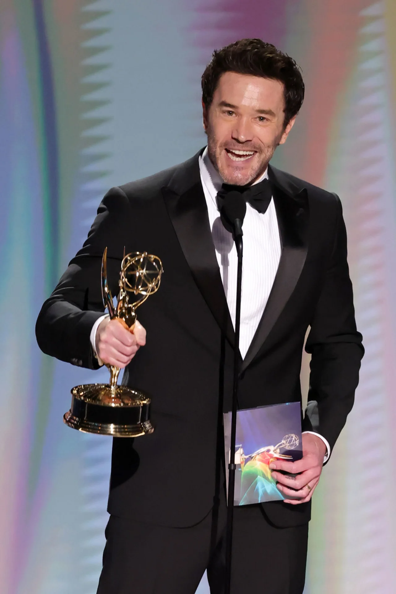 Tom Pelphrey accepts the Outstanding Supporting Actor in a Drama Series award for Task during the 78th Primetime Emmy Awards at Peacock Theater in Los Angeles on September 14, 2026.