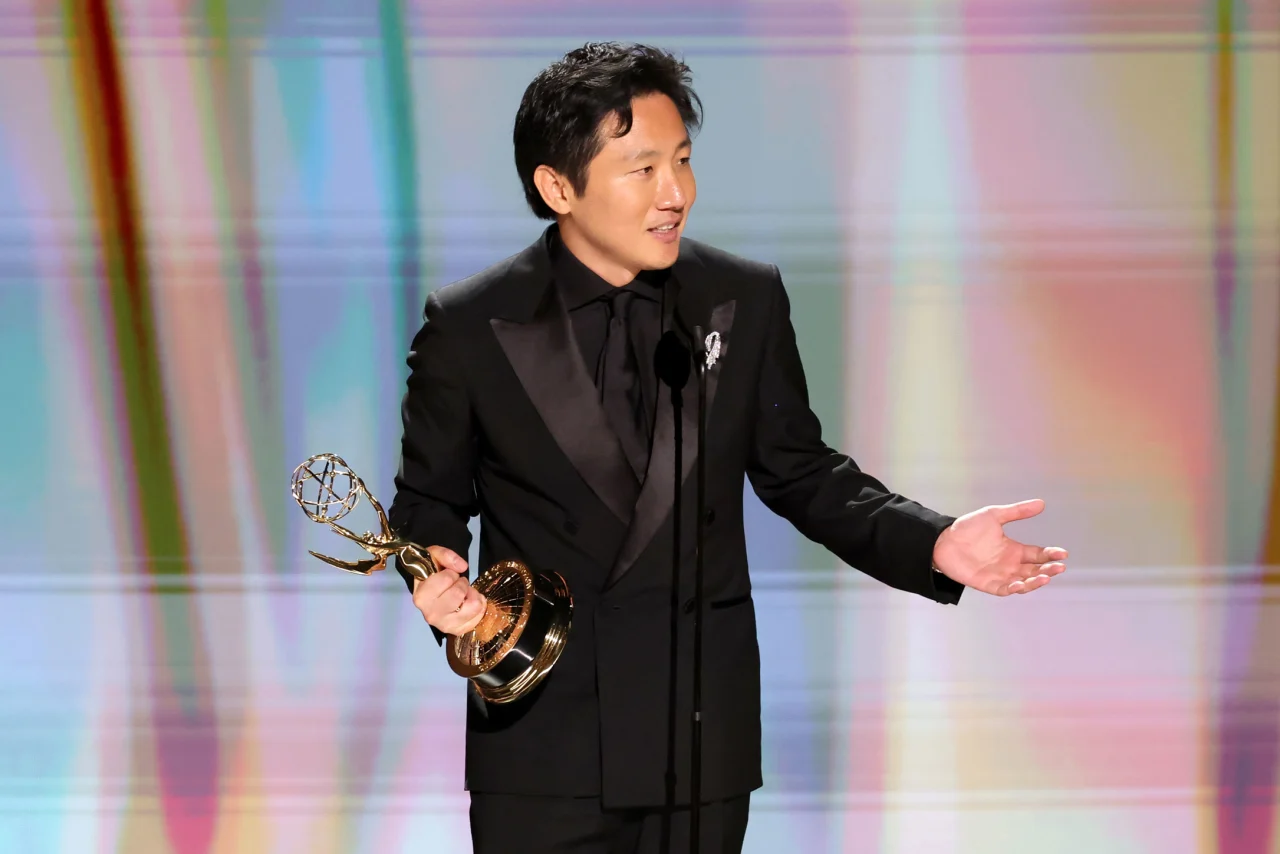 Hiro Murai accepts the Outstanding Directing for a Comedy Series award for Widow’s Bay during the 78th Primetime Emmy Awards at Peacock Theater in Los Angeles on September 14, 2026.