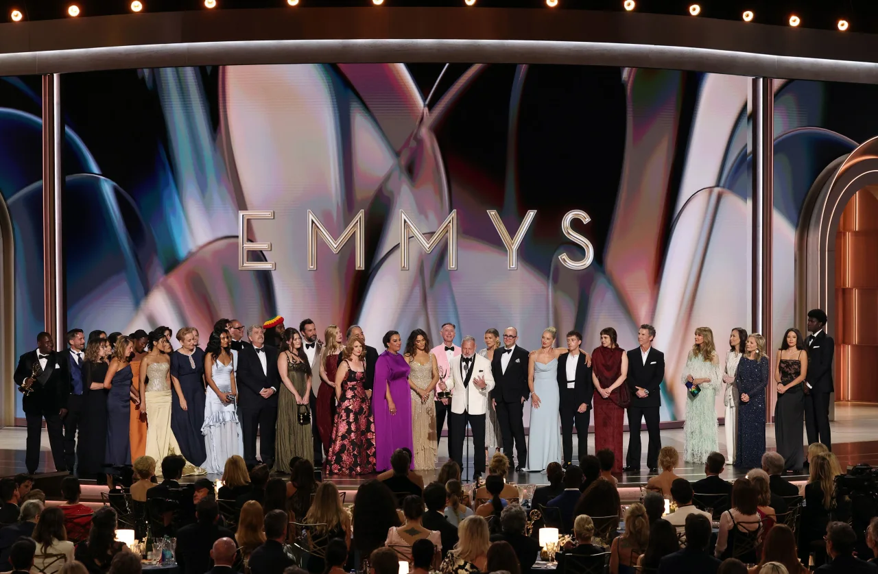 R. Scott Gemmill and the cast and crew of The Pitt accept the Outstanding Drama Series award during the 78th Primetime Emmy Awards at Peacock Theater in Los Angeles on September 14, 2026.