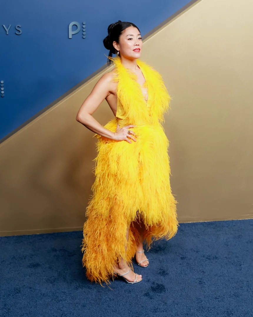 Actor Denée Benton, of The Gilded Age, wears a sculptural Cong Tri ensemble with a dramatic train at the 78th Primetime Emmy Awards in Los Angeles on September 14, 2026. | Jennelle Fong for CNN