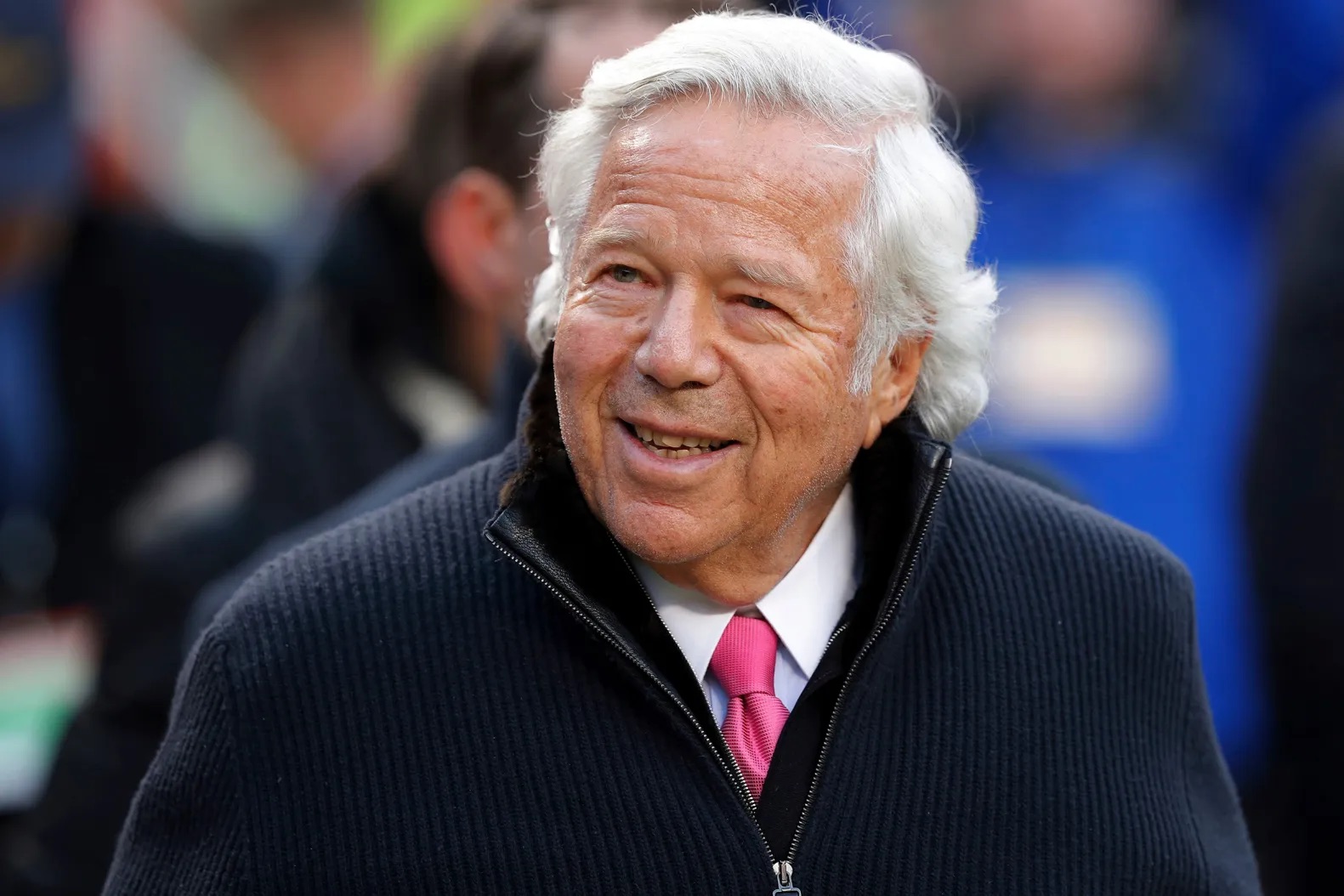 KANSAS CITY, MISSOURI – JANUARY 20, 2019: New England Patriots owner Robert Kraft walks on the field before the AFC Championship Game between the New England Patriots and the Kansas City Chiefs at Arrowhead Stadium in Kansas City, Missouri, on Sunday, January 20, 2019. 