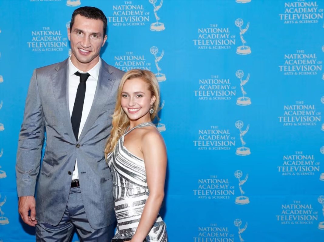 NEW YORK, NY - MAY 07: Boxer Wladimir Klitschko and actress/model Hayden Panettiere attend the 34th Annual Sports Emmy Awards Reception at Frederick P. Rose Hall, Jazz at Lincoln Center on May 7, 2013