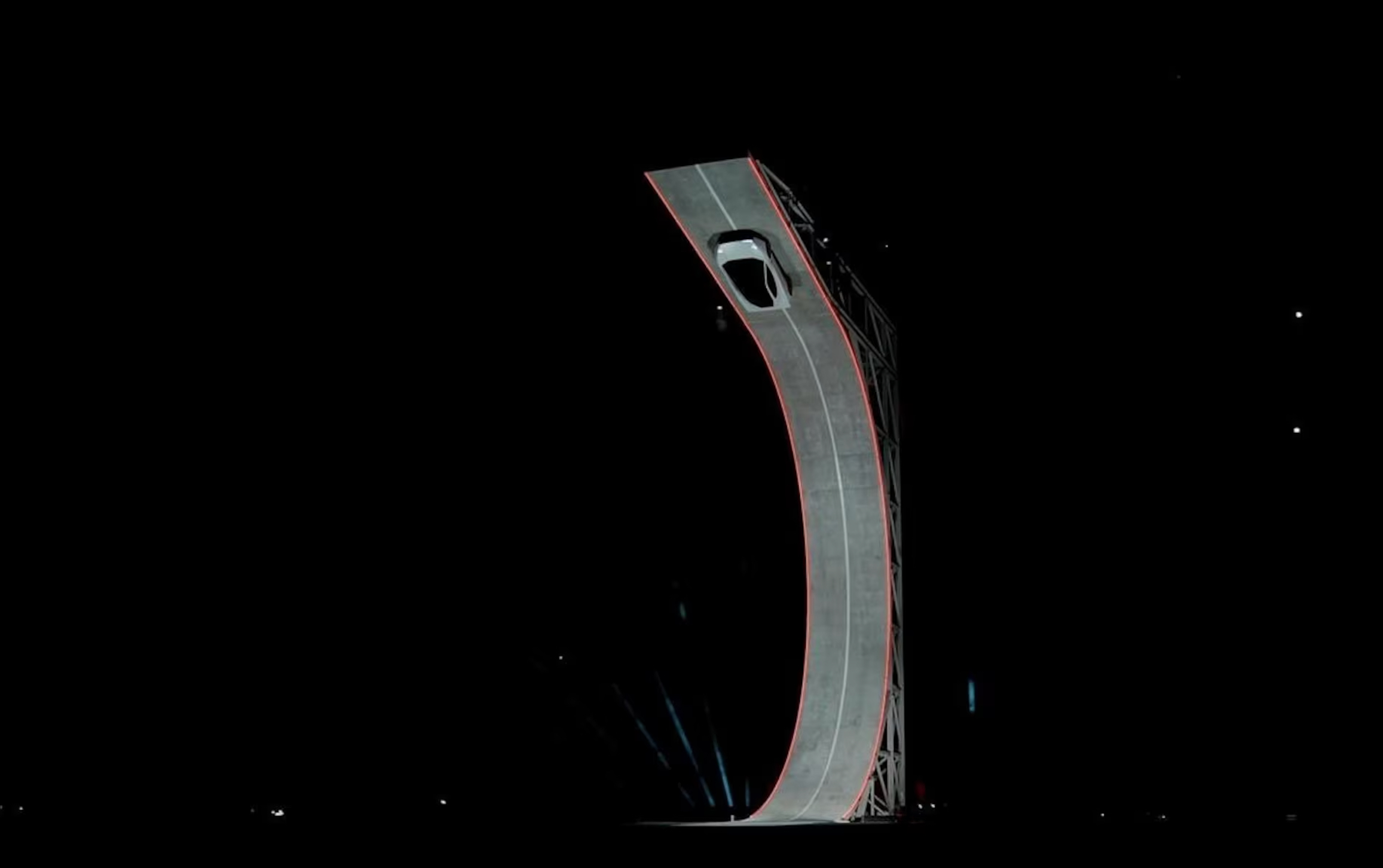 Tesla unveils its long-delayed Roadster nearly a decade after first revealing a next-generation version of its original electric sports car, at a launch event in Waco, Texas, US, on October 15, 2026, in this still image taken from a handout video. Tesla/Handout
