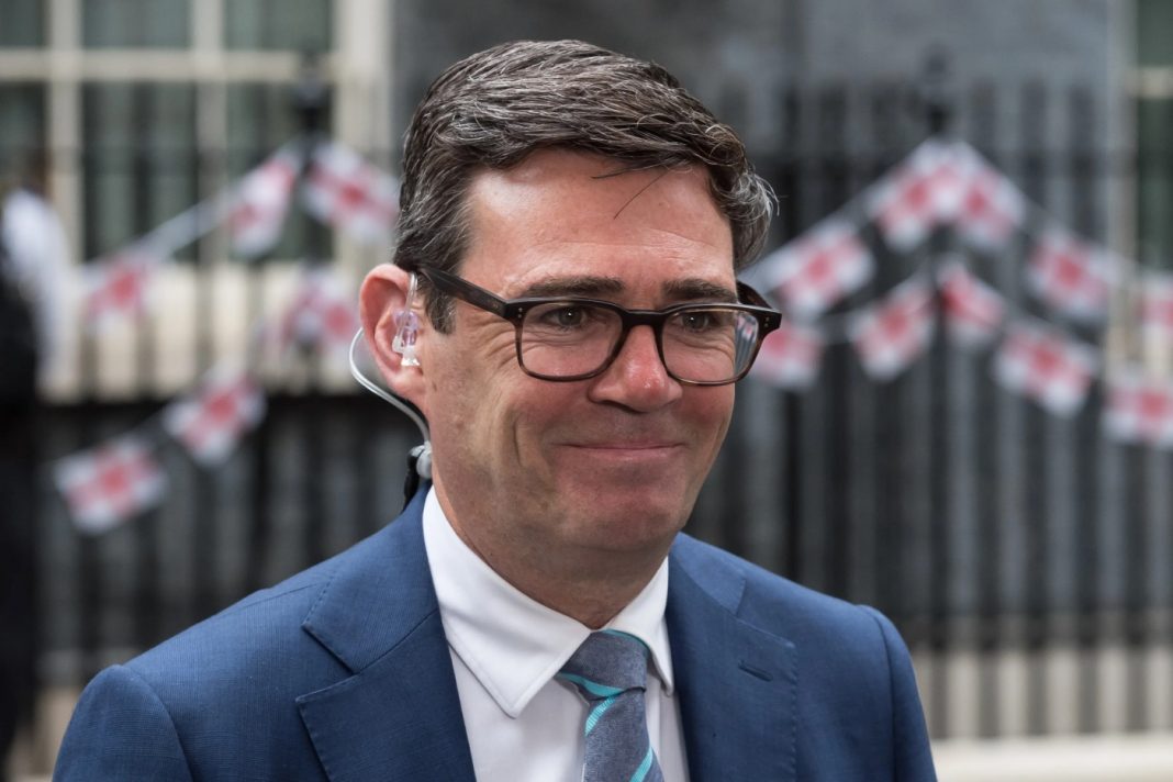 LONDON, UNITED KINGDOM - JULY 09, 2024: Mayor of Greater Manchester Andy Burnham speaks to the media outside 10 Downing Street after a meeting between Metro Mayors from across England and Prime Minister Keir Starmer in London